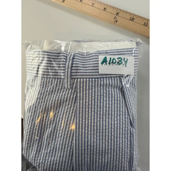 Polo Golf Ralph Lauren Seersucker Striped Pleated Shorts Mens Size 33 - Picture 7 of 7